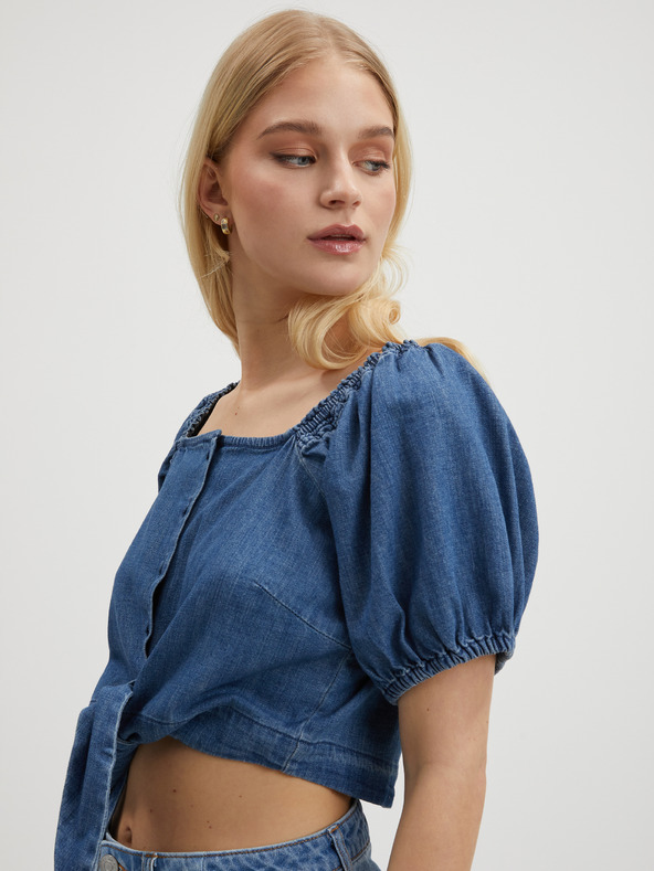 Pieces Modrý dámsky džínsový top Pieces Tinka