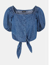 Pieces Modrý dámsky džínsový top Pieces Tinka