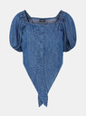 Pieces Modrý dámsky džínsový top Pieces Tinka