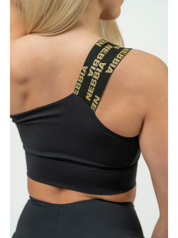 Nebbia NEBBIA Dámska športová podprsenka INTENSE Asymetrická 841 Gold Nebbia