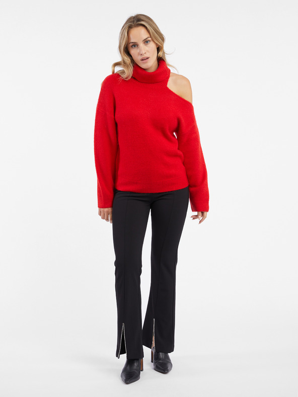 Orsay Červený dámsky rolák s prestrihom ORSAY