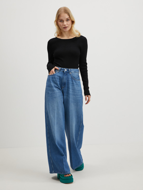 ONLY Čierny dámsky kardigán s rozparkom vzadu ONLY Emmy