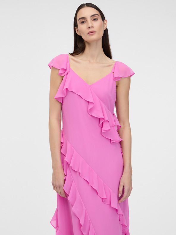 Orsay Ružové dámske maxi šaty ORSAY