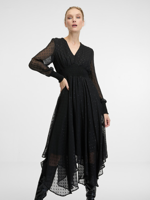 Orsay Čierne dámske midi šaty ORSAY