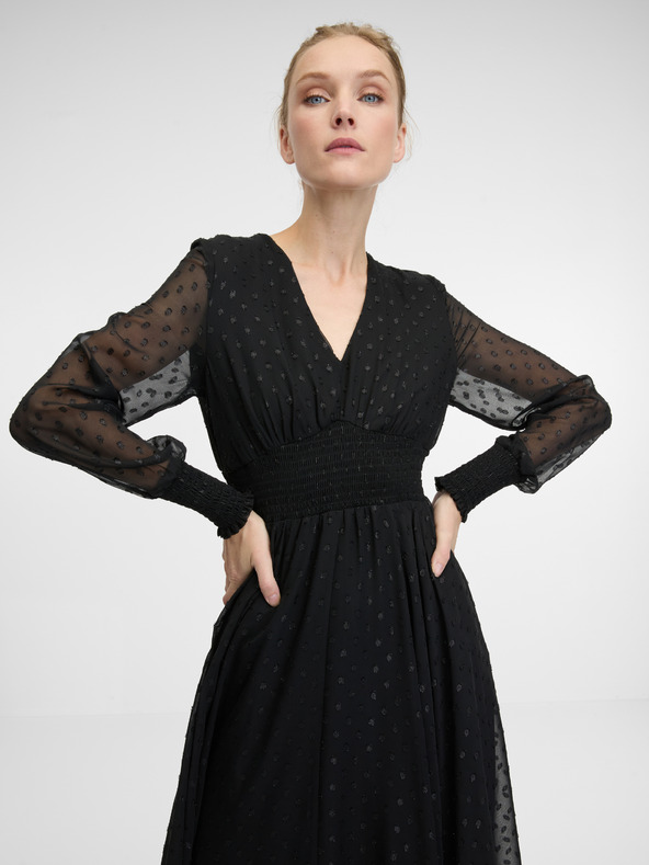 Orsay Čierne dámske midi šaty ORSAY