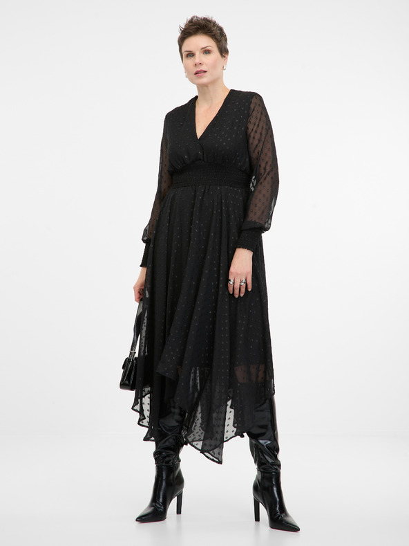 Orsay Čierne dámske midi šaty ORSAY