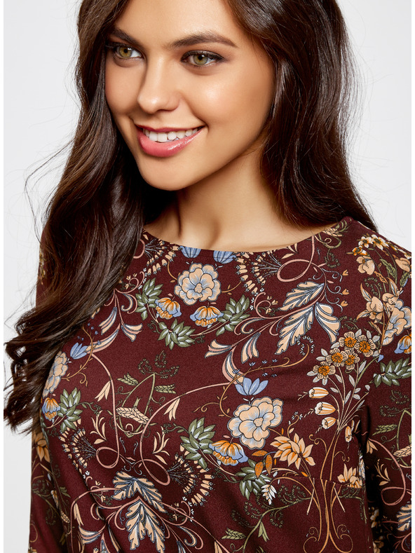 oodji OODJI Rovný strih šiat s potlačou