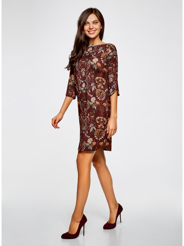 oodji OODJI Rovný strih šiat s potlačou