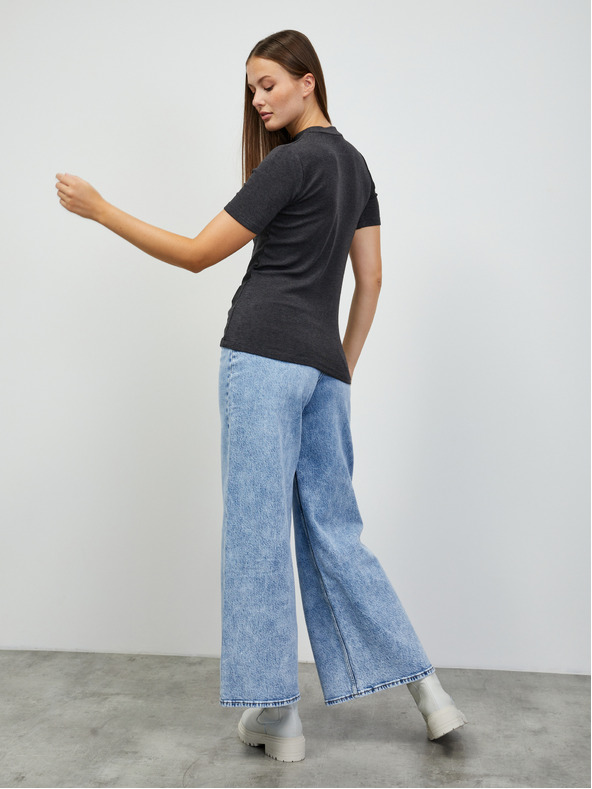 ZOOT.lab Tmavosivé dámske žíhané základné tričko ZOOT.lab Bobbi