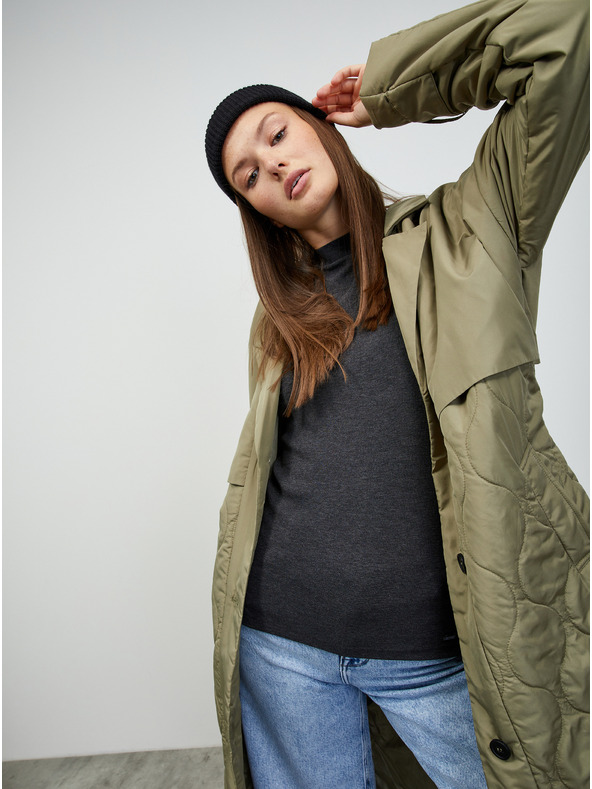 ZOOT.lab Tmavosivé dámske žíhané základné tričko ZOOT.lab Bobbi