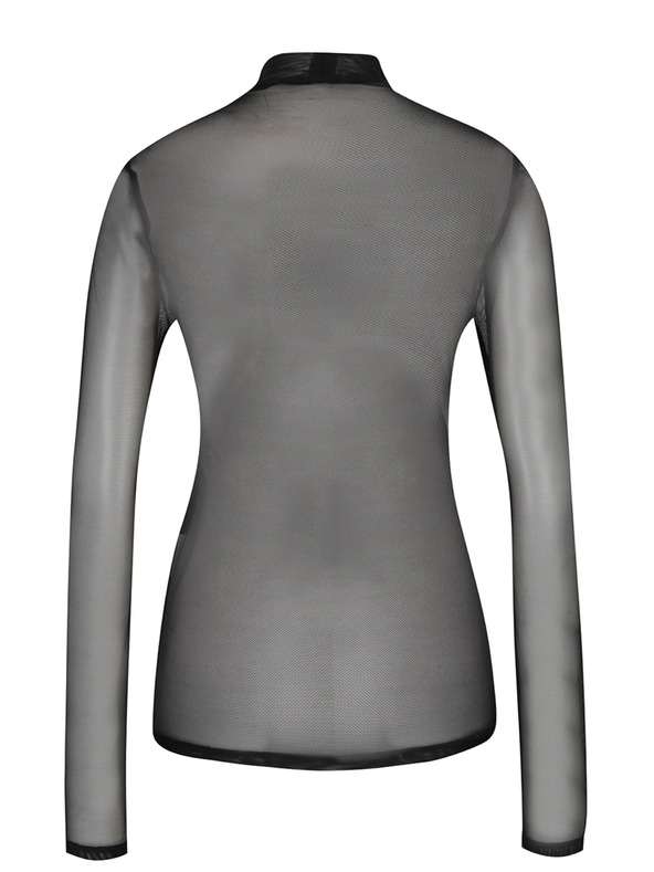 ONLY Čierne tričko so stojačikom a priehľadným zadným dielom ONLY Erica