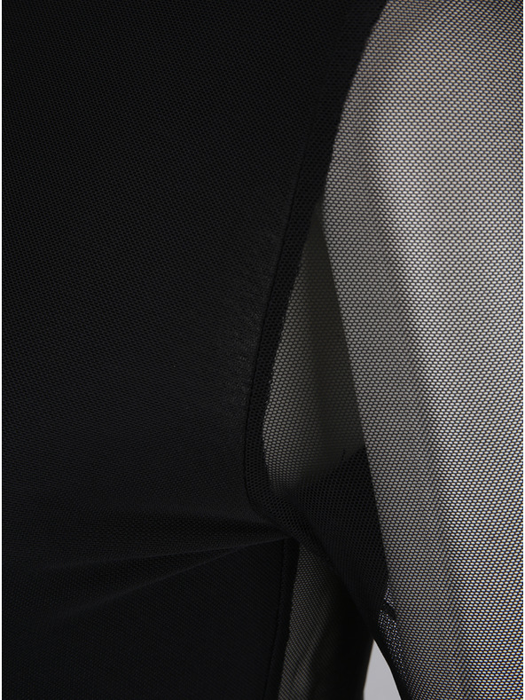 ONLY Čierne tričko so stojačikom a priehľadným zadným dielom ONLY Erica