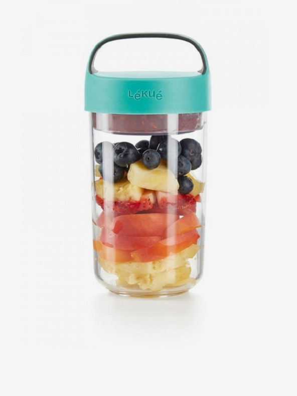 Lékué Tyrkysový box na desiatu Lékué Jar To Go (600 ml)