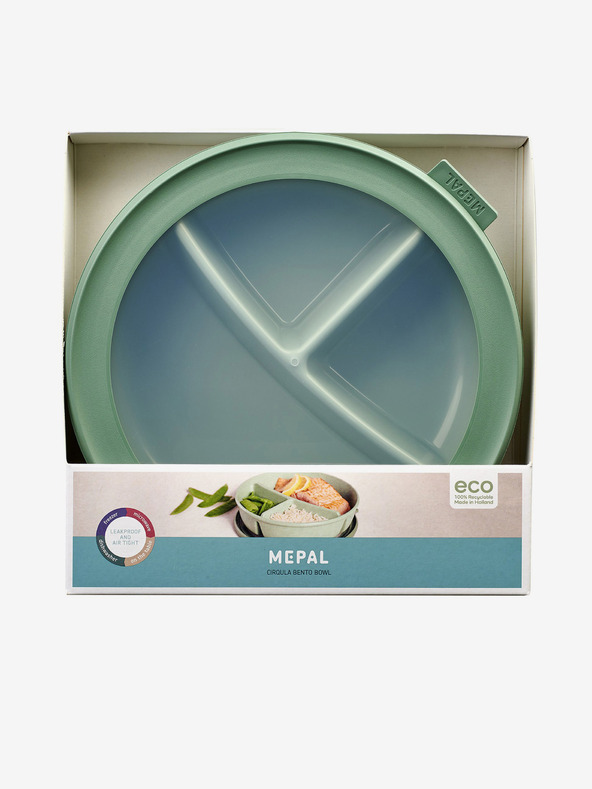 Mepal Svetlozelená miska s tromi priehradkami Mepal Bento bowl Cirqula 250+250+500 ml