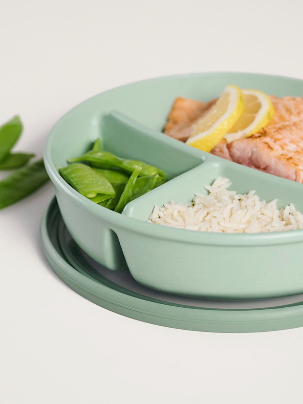 Mepal Svetlozelená miska s tromi priehradkami Mepal Bento bowl Cirqula 250+250+500 ml