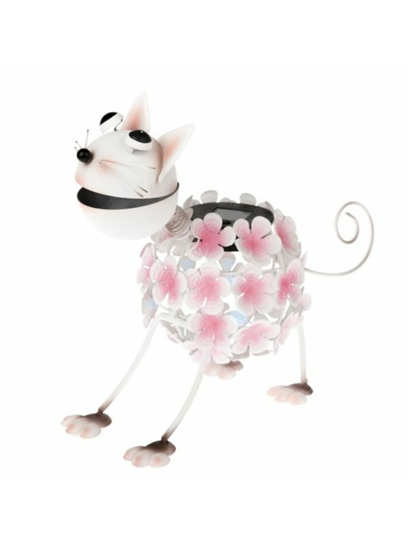 Casa de Engel Záhradná kovová dekorácia so solárnou LED diódou - mačka, 0/8