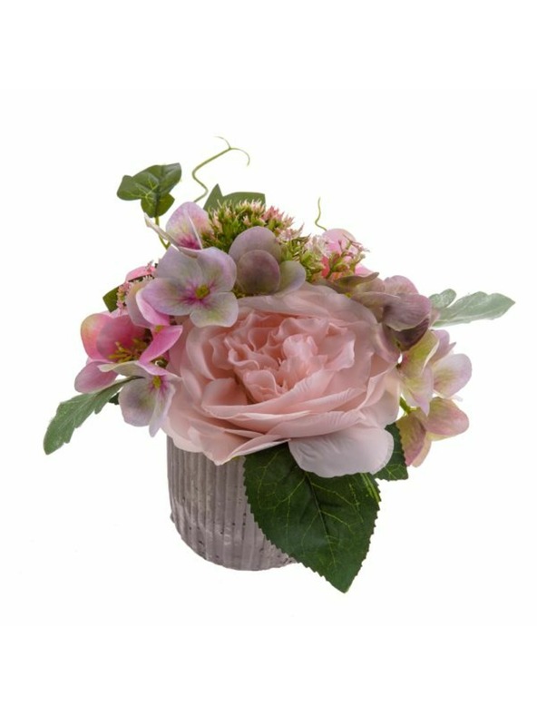 Casa de Engel Umelé kvety v keramickom kvetináči, ružová, 6/36