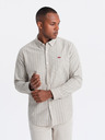Ombre Clothing Pánska bavlnená košeľa REGULAR FIT s jemnými prúžkami Ombre Clothing