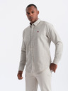 Ombre Clothing Pánska bavlnená košeľa REGULAR FIT s jemnými prúžkami Ombre Clothing