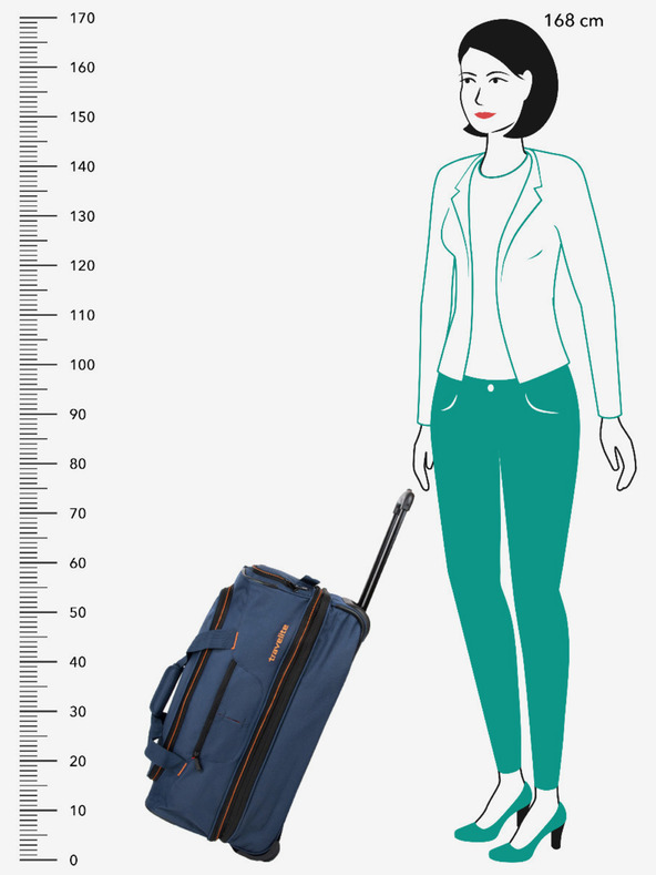 Travelite Travelite Basics Taška na kolieskach S námornícka/oranžová