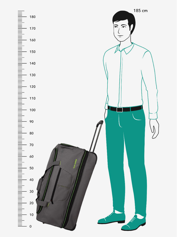 Travelite Travelite Basics Taška na kolieskach L Sivá/zelená