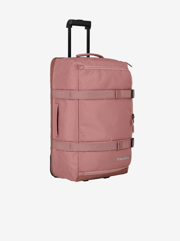 Travelite Ružová taška Travelite Kick Off Wheeled Duffle Bag L Rosé
