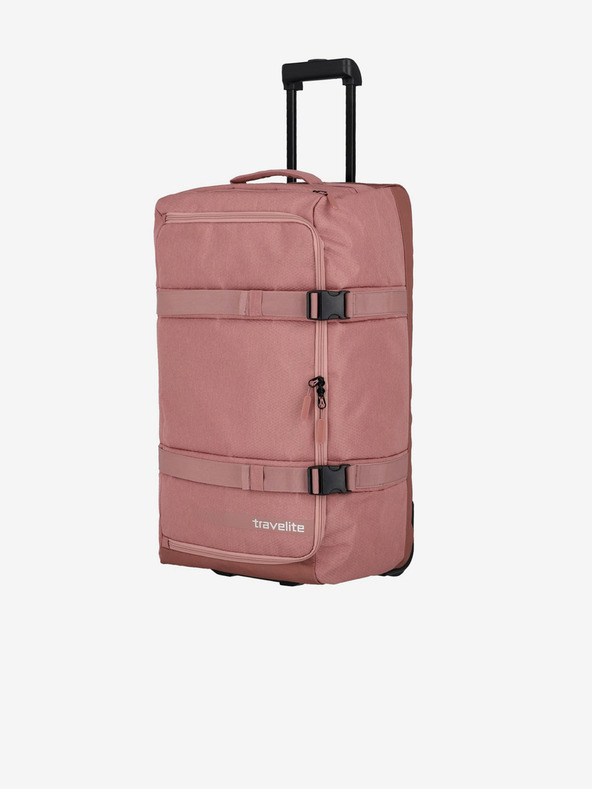 Travelite Ružová taška Travelite Kick Off Wheeled Duffle Bag L Rosé