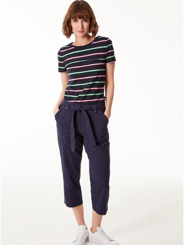 M&Co Tmavomodré dámske trojštvrťové nohavice so zaväzovaním M&Co