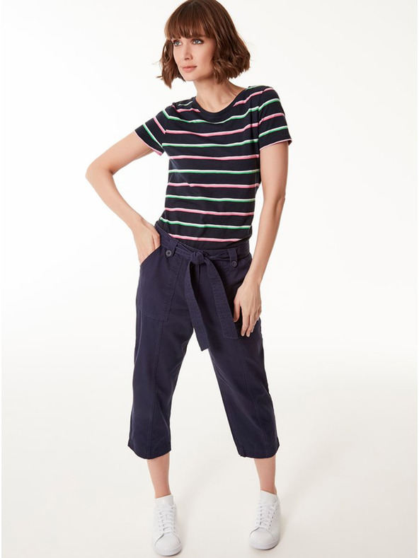 M&Co Tmavomodré dámske trojštvrťové nohavice so zaväzovaním M&Co