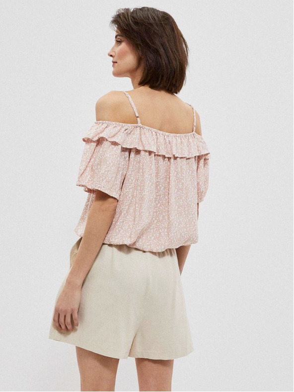 Moodo Svetlo ružová dámska vzorkovaná blúzka Moodo