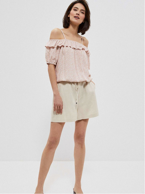 Moodo Svetlo ružová dámska vzorkovaná blúzka Moodo