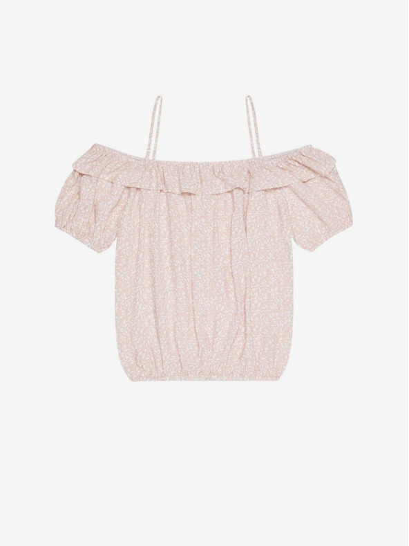 Moodo Svetlo ružová dámska vzorkovaná blúzka Moodo