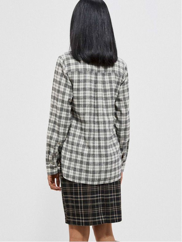 Moodo Čierno-biela dámska kockovaná košeľa Moodo