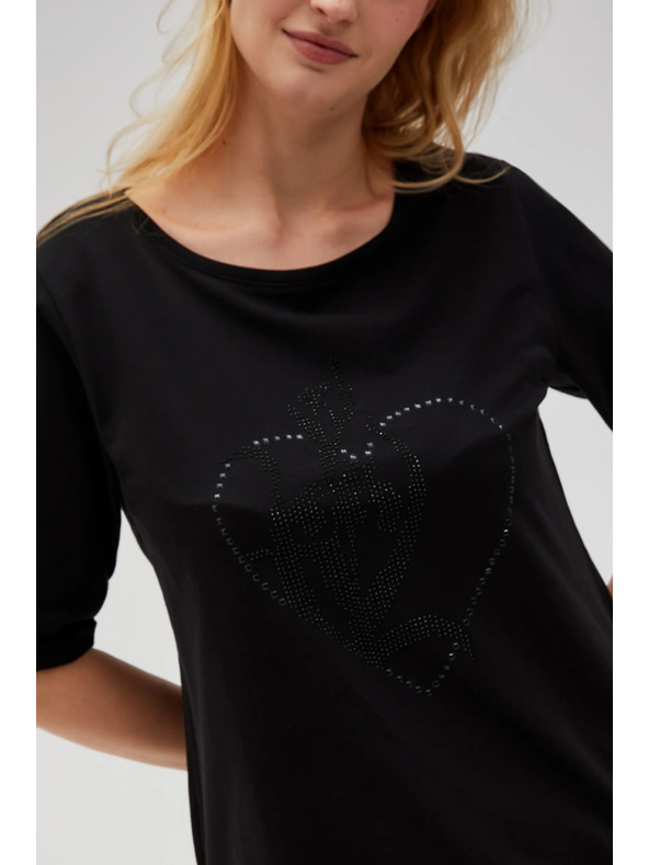 Moodo Dámske tričko čierne Moodo