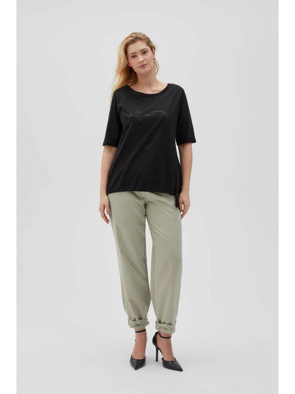 Moodo Dámske tričko čierne Moodo