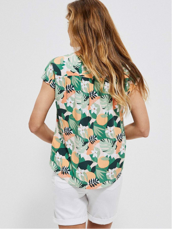 Moodo Zelená dámska vzorovaná košeľa Moodo