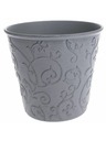 Casa de Engel Obal na kvetináč - Eko plast, sivý floral, 0/48