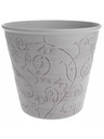 Casa de Engel Obal na kvetináč - ekologický plast, biely kvetinový, 0/24
