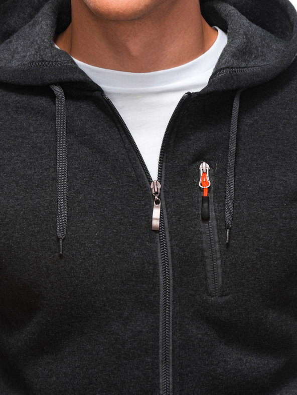 Edoti Pánska mikina s kapucňou 1539B - grafitová OTHER