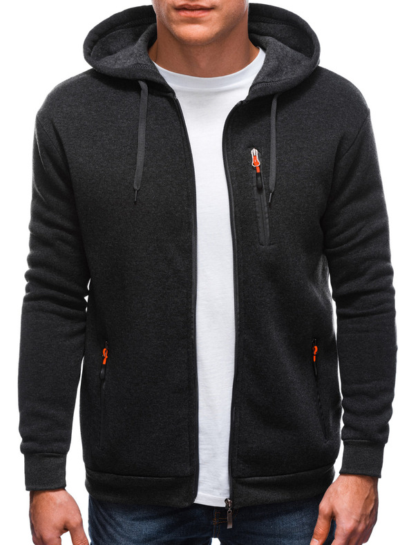 Edoti Pánska mikina s kapucňou 1539B - grafitová OTHER