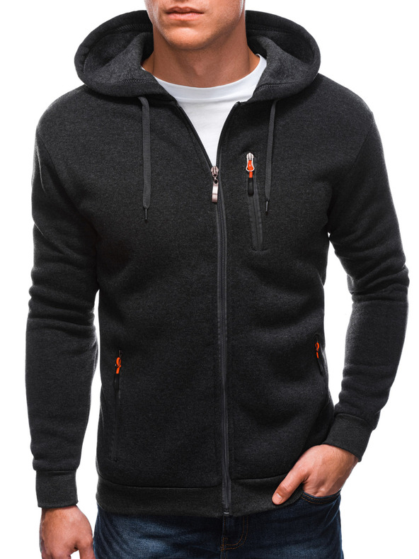 Edoti Pánska mikina s kapucňou 1539B - grafitová OTHER