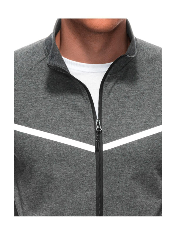 Edoti Pánska mikina na zips B1708 - sivá OTHER
