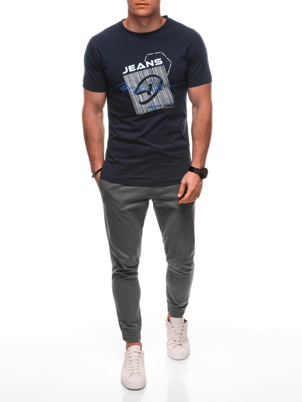 Edoti Pánske tričko s potlačou 1982S - tmavomodrá OTHER