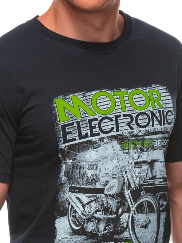 Edoti Pánske tričko s potlačou 1982S - tmavomodrá OTHER