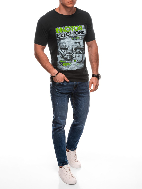 Edoti Pánske tričko s potlačou 1982S - tmavomodrá OTHER