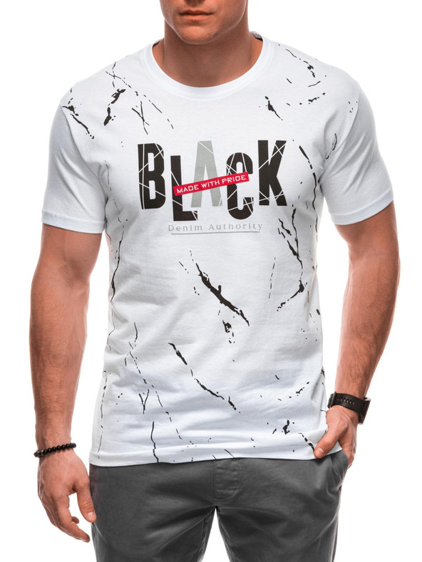 Edoti Pánske tričko s potlačou S2028 - biele OTHER