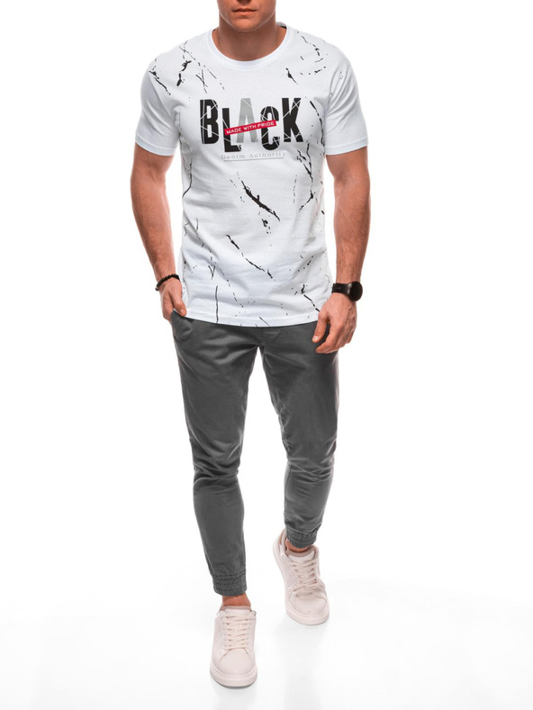 Edoti Pánske tričko s potlačou S2028 - biele OTHER