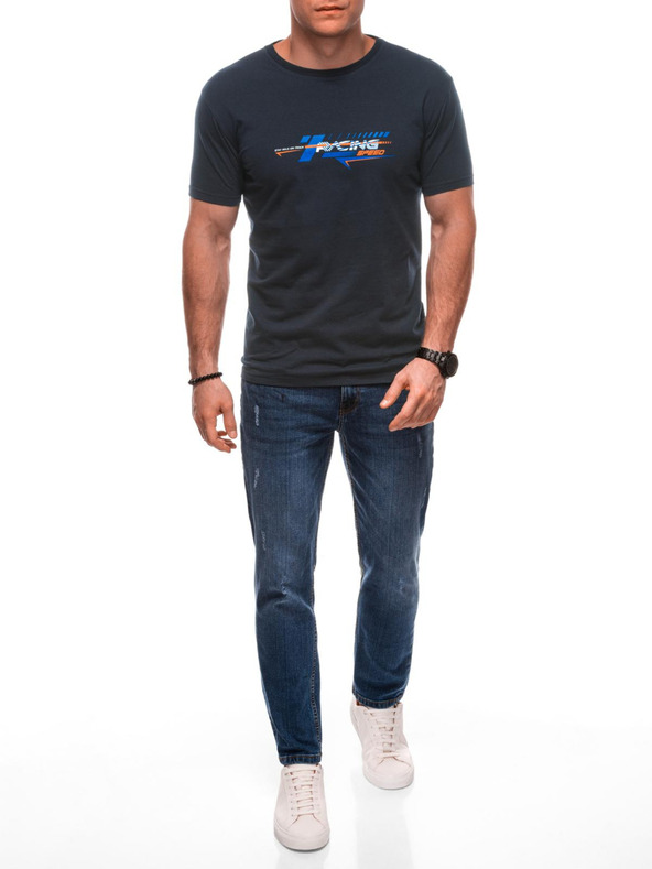 Edoti Pánske tričko s potlačou 1982S - tmavomodrá OTHER