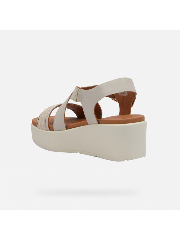 Geox Krémové dámske sandále Geox Xand 2.2S