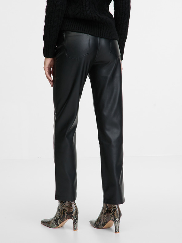 Orsay Hnedé dámske kožené nohavice ORSAY